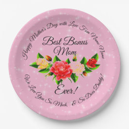 Step Mother Bonus Mama Mother's Day Large 9" Pappteller