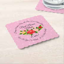 Step Mother Bonus Mama Mütter Day Scalloped Square