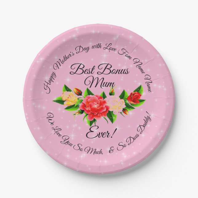 Step Mother Bonus Mum Mother's Day Small 7" Pappteller (Vorderseite)