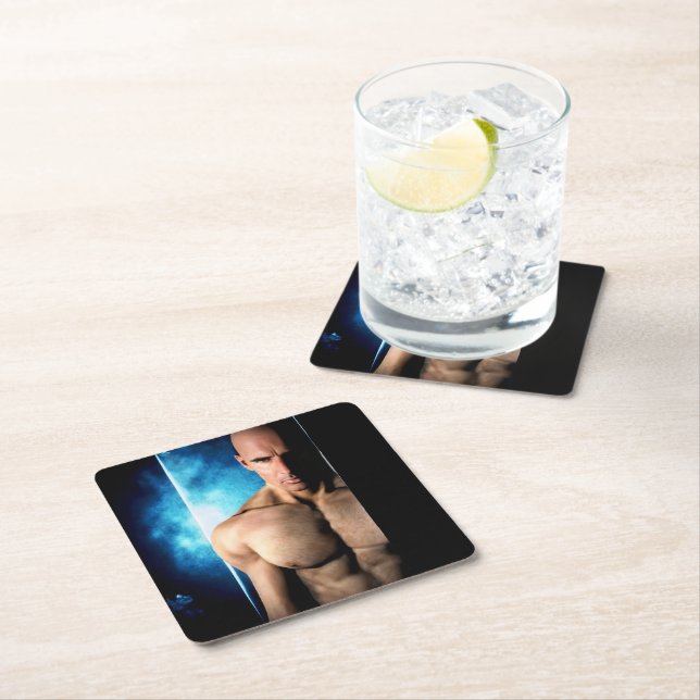 Step Out paper coaster Rechteckiger Pappuntersetzer (Vor Ort)