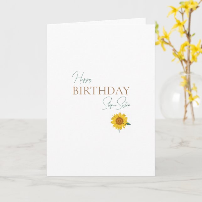 Step-Schwester Birthday Sonnenblume Karte (Gelbe Blume)