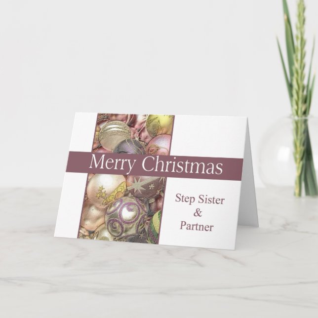 Step Schwester & Partner Frohe Weihnachtskarte Feiertagskarte (Vorderseite)