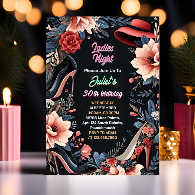 Step Shoe Stilvolle Adult Ladys Night 30. Geburtst Einladung (Von Creator hochgeladen)