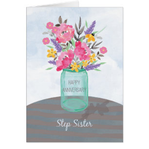 Step Sister Anniversary Jar Vase mit Blume