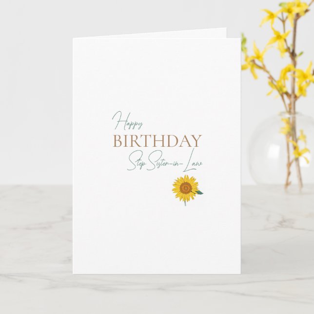 Step Sister-in-Law Birthday Sonnenblume Karte (Gelbe Blume)