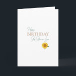 Step Sister-in-Law Birthday Sonnenblume Karte<br><div class="desc">Herzlichen Glückwunsch Geburtstagskarte mit Foto einer Sonnenblume und modernen, sauberen Script-Schriftart. Notiert auch familiäre Beziehungen, die normalerweise nicht auf Karten zu finden sind: Step Sister-in-Law.</div>