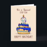 Step Son 9th Birthday, 9 on Sweet Blue Cake Karte<br><div class="desc">An seinem 9. Geburtstag sollten Sie sich beteiligen und diese Karte an Ihren ganz besonderen Stufensohn schicken,  um die süßesten 9. Geburtstagsgrüße mitzubringen. Diese Karte wird zweifellos seinen Tag.</div>