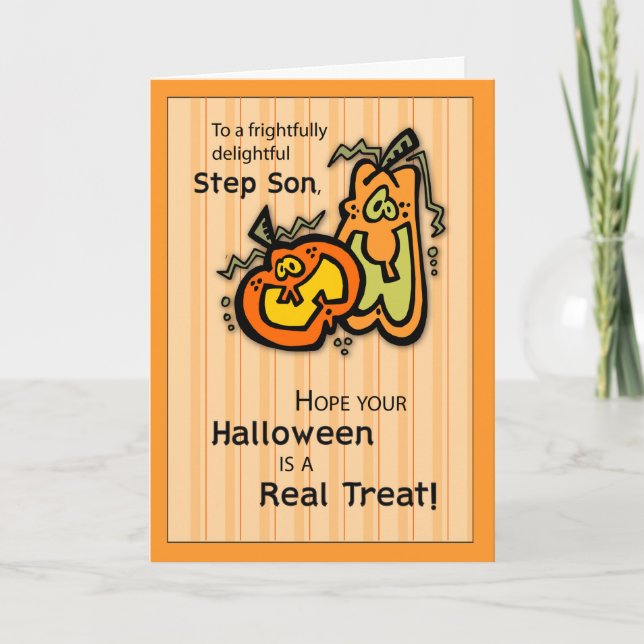 Step Son Pumpkins Halloween Karte (Vorderseite)