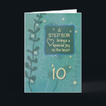 Step Son Religious 10th Birthday Green Hand Drawn Karte<br><div class="desc">Dein Schrittsohn ist für dich genau wie ein echter Sohn. Wenn dieser besondere Junge zehn Jahre alt wird,  sollten Sie ihm diese religiöse Karte geben,  die ihm sicherlich das Herz Touch geben würde.</div>