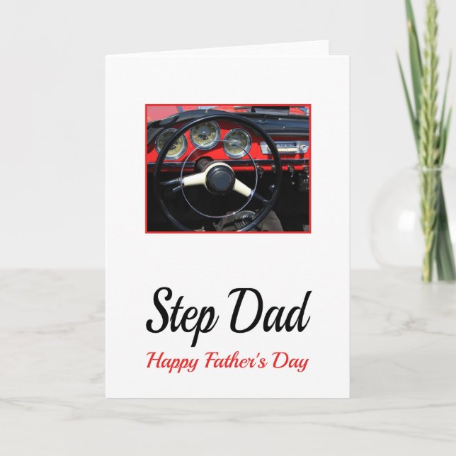 Step Vater Happy Vatertag Karte (Vorderseite)
