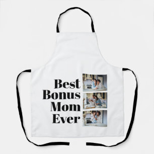 Stepama-Geschenk Bester Bonus Mama 3 FotoCollage Schürze
