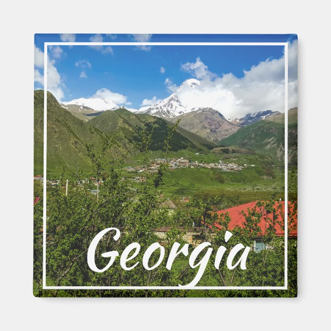 Stepantsminda Kazbegi Georgia Gergeti Caucuses Magnet (Vorne)