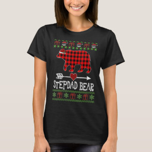 Stepdad Bear Santa Red Karierte Familie Pajamas fü T-Shirt