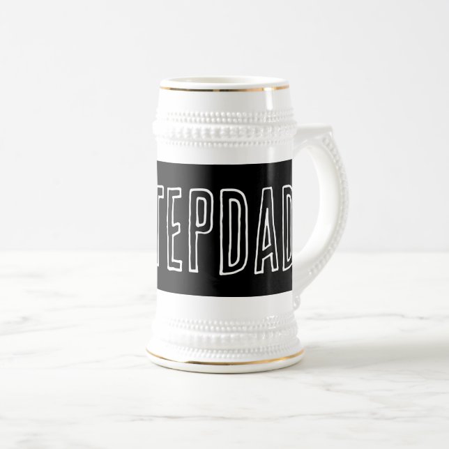 STEPDAD Bierstein-Geschenk für den Vater Bierglas (VorderseiteRechts)