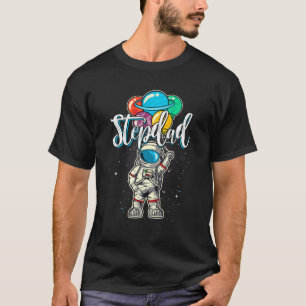Stepdad Birthday Funny Astronaut im Weltraum Gaben T-Shirt