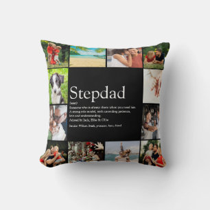 Stepdad Definition Foto Collage Modern Black Kissen