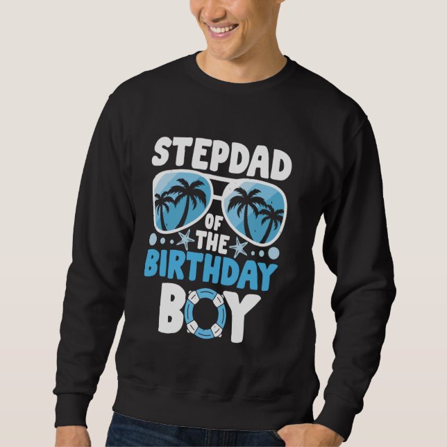 Stepdad des Geburtstagsschwimmers Sweatshirt (Vorderseite)
