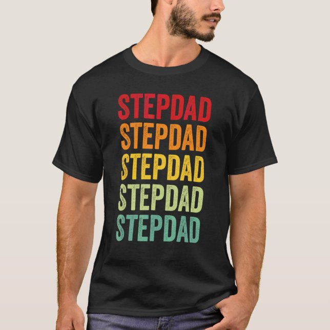 Stepdad Rainbow Text  Stepdad Colorful T-Shirt (Vorderseite)