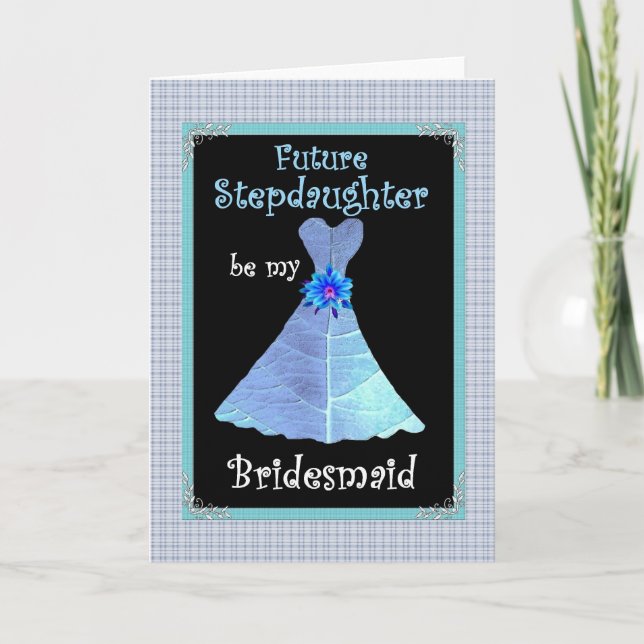 STEPDAUGHTER Be My Bridesmaid Invitation - Blue Go (Devant)
