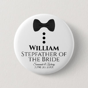 Stepfather of the Bride Wedding Button Name Tag