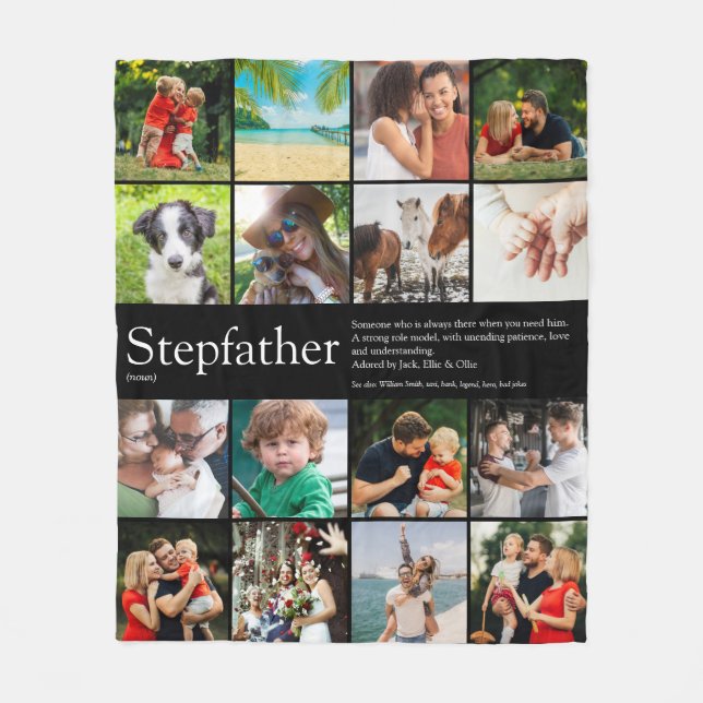 Stepfather, Stepdad Definition 16 Foto Schwarz Fleecedecke (Vorderseite)
