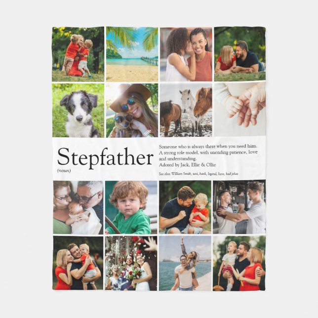 Stepfather, Stepdad Definition 16 FotoCollage Fleecedecke (Vorderseite)