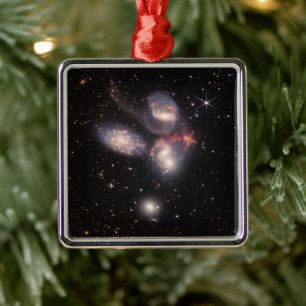 Stephan Quintett 5 Galaxien Tiefes Feld James Webb Ornament Aus Metall