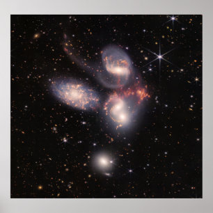 Stephan Quintett 5 Galaxien Tiefes Feld James Webb Poster