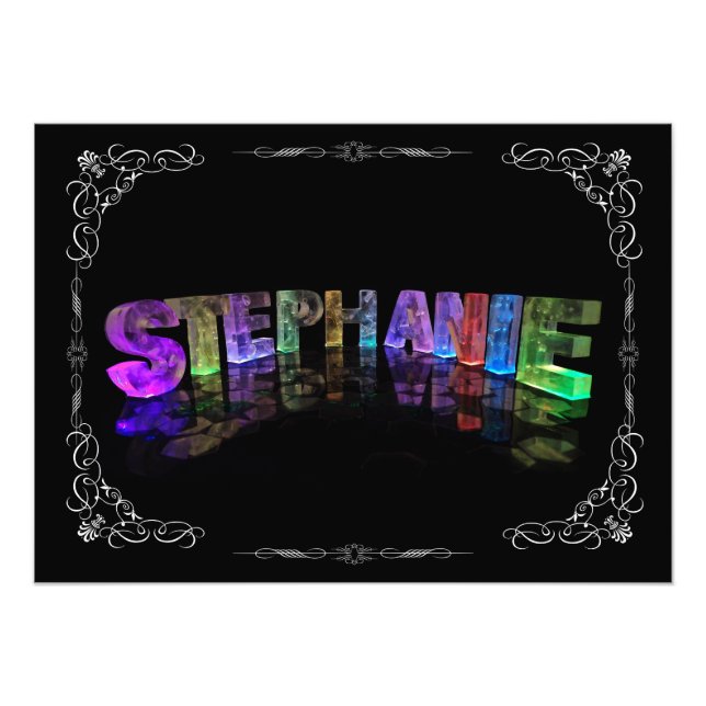 Stephanie - Der Name Stephanie in 3D-Leuchten (Fot Fotodruck (Vorne)