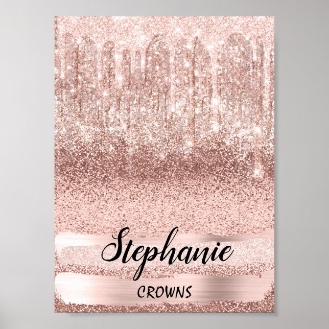 Stephanie Name Bedeutung Geburtstag 16. Bridal Ros Poster (Vorne)