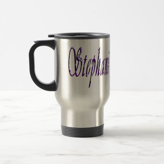 Stephanie, Name Logo, Reisebecher (Links)