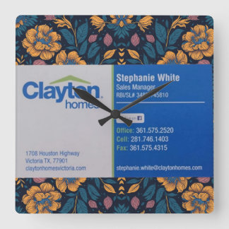 Stephanie White Clayton Zuhause Quadratische Wanduhr