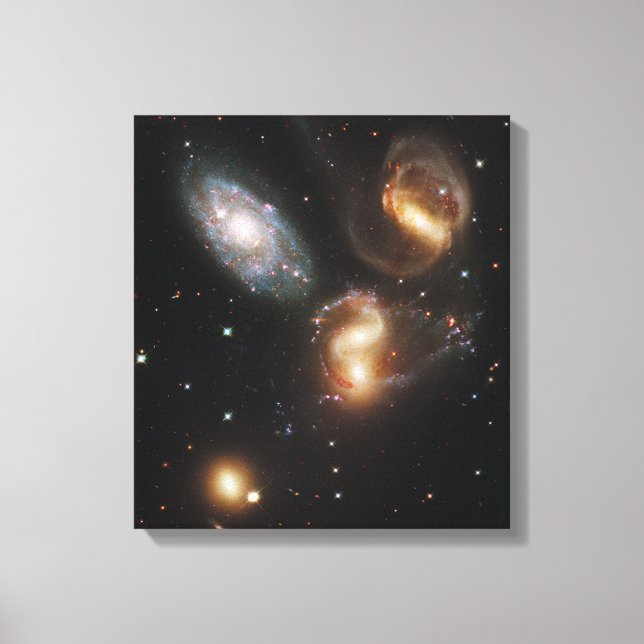 Stephans Quintet-Galaxien (Hubble Telescope) Leinwanddruck (Vorderseite)