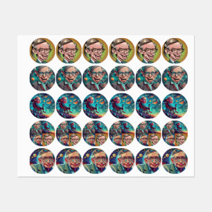 Stephen Hawking Genius Etiketten