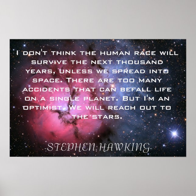 Stephen Hawking zitieren Plakat (Vorne)