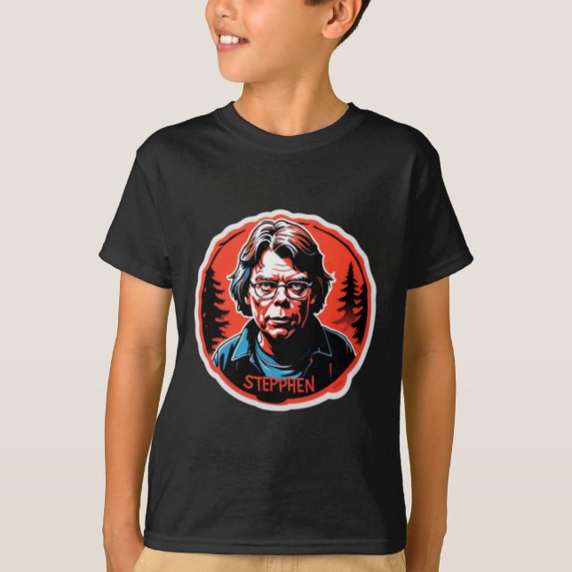 Stephen King Sticker T-Shirt (Vorderseite)