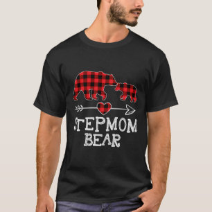 StepMom Bear Christmas Pajama Red Kariert Buffalo  T-Shirt