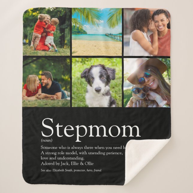 StepMom Bonus Mama Definition Foto Collage Sherpadecke (Vorderseite)