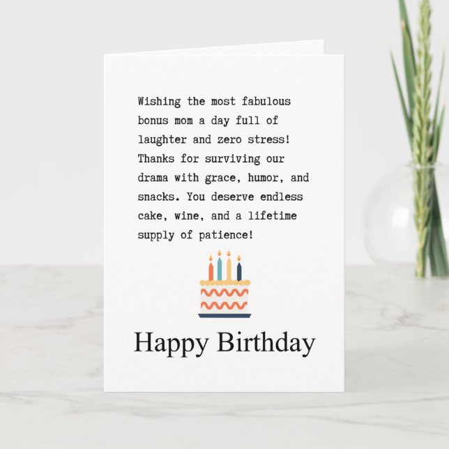 StepMom Geburtstag Karte (Vorderseite)