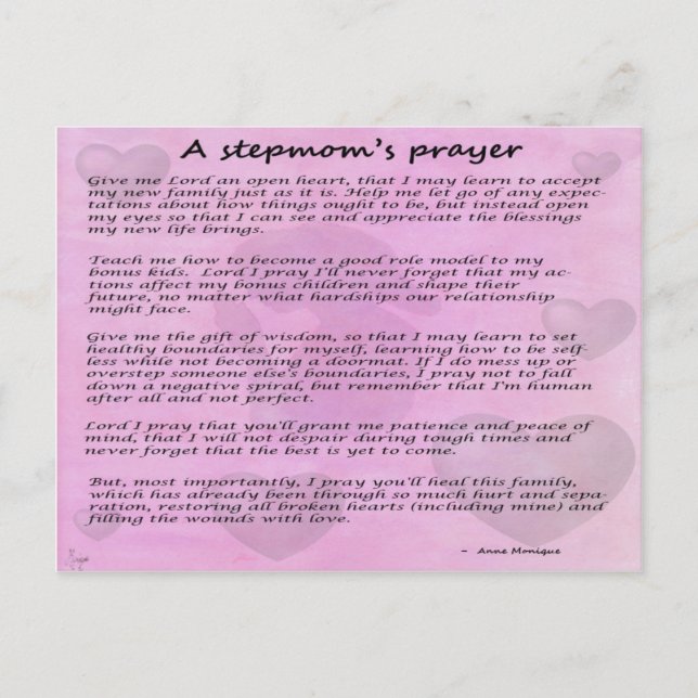 Stepmom’s prayer version 2 postkarte (Vorderseite)