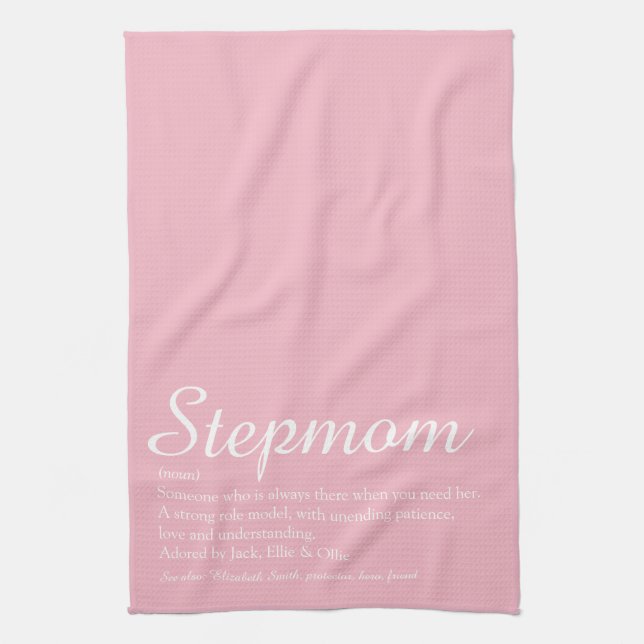 StepMom Stepmutter definiert Pink Geschirrtuch (Vertikal)