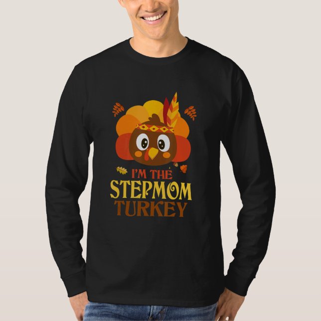Stepmom Turkey Family Matching Thanksgiving Christ T-Shirt (Vorderseite)
