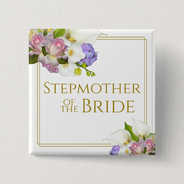 Stepmutter des "Bride Elegant Floral Cluster" Button (Vorderseite)