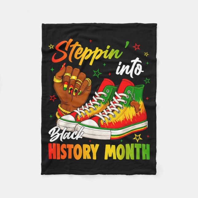 Stepn' Into Black History Month Black Sneakers Wom Fleecedecke (Vorderseite)