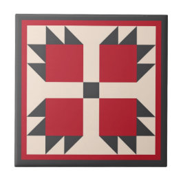 Steppdecke Trivet - Bearcats-Block (Schwarzes/Rot) Fliese