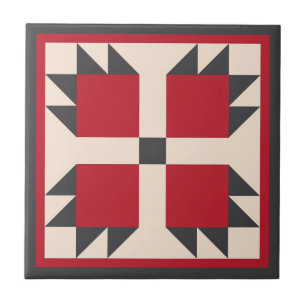Steppdecke Trivet - Bearcats-Block (Schwarzes/Rot) Fliese