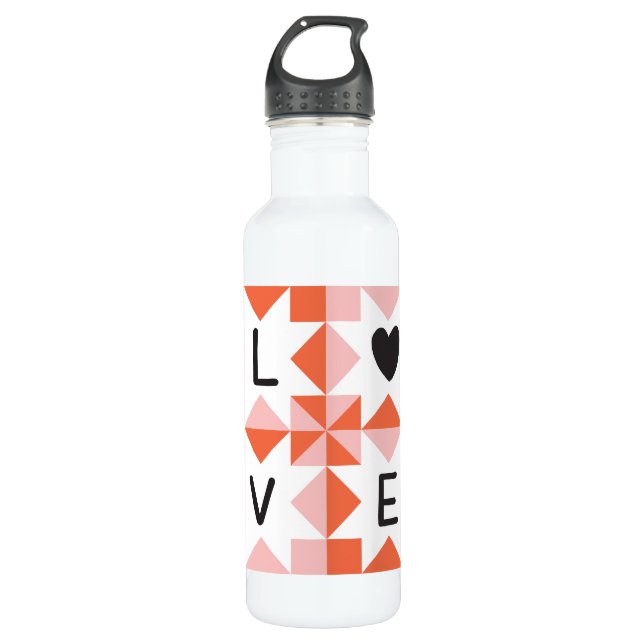 Steppdecken-Liebe-Wasser-Flasche Edelstahlflasche (Vorderseite)