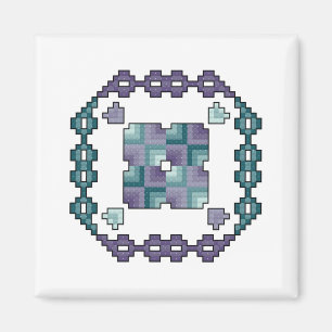 Steppdecken-quadratischer Querstich Magnet