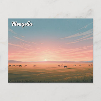 Steppe Mongolia Yurt Travel Postkarte