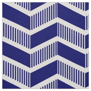 Stepped Chevrons - Deep Navy Stoff